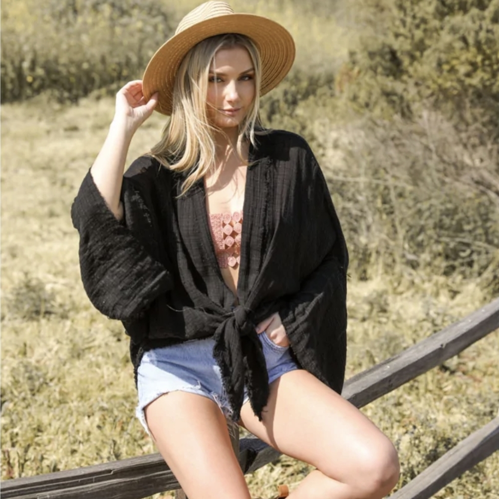 Boho Black Shawl